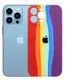 Силиконовый чехол для iPhone 13 Pro - Rainbow, Разноцветный / Красный
