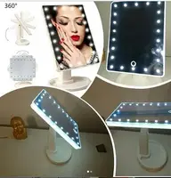 Зеркало настольное с подсветкой LED - бренд Large Led Mirror ЧЕРНОЕ