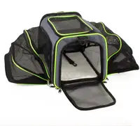 Сумка переноска для котів та собак 66x38x26 см CosmoPet CP-05 (S) Grey-Green