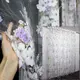 Тюль 5х1,8м. органза с крупным цветочным принтом Цвет белый с сиреневым и коричневым Код 372т 40-655