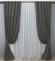 Комплект штор (2шт. 1х2,95м.) мікровелюр, колекція "Petek YL". Колір темно-сірий. Код 1703ш 31-848
