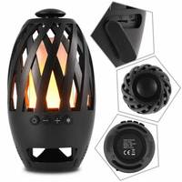 Беспроводная портативная Bluetooth колонка - ночник Sunroz Flame Atmosphere BTS-596 LED камин Черный