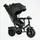 Детский велосипед 3-х колесный BestTrike, поворотное сиденье, колеса резиновые надувные, корзина, музыкальная фара, USB, Bluetooth. Black (145109)