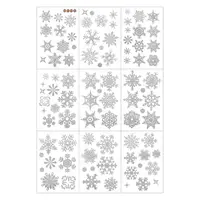 Интерьерная наклейка NG Снежинки микс серебряные JD2303 (9 листов А4)