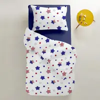 Підліткова постільна білизна з простирадлом на резинці STAR AMERICA DARK BLUE