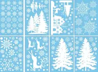 Набір новорічних наклейок на вікно New Year 1 13775 20х30 см 8 аркушів