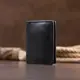 Стильное портмоне-кредитница комби в гладкой коже GRANDE PELLE 11327 Черное