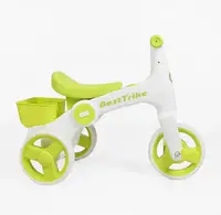 Детский трехколесный велосипед Best Trike BR-163 озвучка пластиковая рама колеса PU. White and Green (196026)