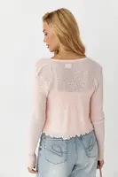 Ажурний кардиган у комплекті з майкою - пудра колір, ONE SIZE