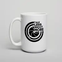 Кружка "Talk less, shoot more", Белый, английский, Крафтовая коробка, 425 мл