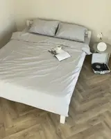 Постільна білизна євро Dushka Home Сатин Люкс 20934 200х220 см холодний білий