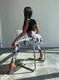 Леггинсы женские спортивные с пуш-ап Tie Dye 18702 XL белый мрамор