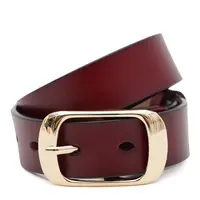 Женский кожаный ремень Borsa Leather CV1ZK-008br-goldbrown