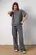 Жіноча футболка oversize з написом - сірий цвет, S