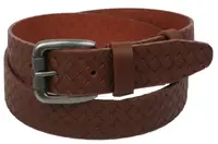 Мужской кожаный ремень под джинсы Skipper 1131-40 коричневый