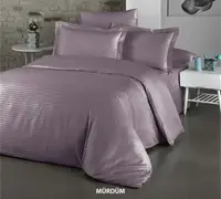Семейное Турецкое Постельное Белье Cotton Shine Stripe Satin Лавандовый 160х220см (2 шт)