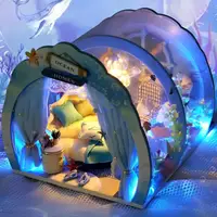 Кукольный домик Ocean house RESTEQ с подсветкой 16х18х14.5 см. Румбокс. Конструктор – миниатюрный кукольный домик, много деталей