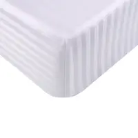 Простынь Iris Home Отель - Сатин Страйп 1*1 белый 180*200*25 на резинке