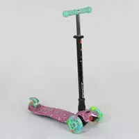Самокат трехколесный MAXI "Best Scooter" пластмассовый, трубка руля алюминиевая Pink/Turquoise/Black (83267)