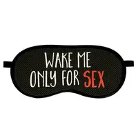 Маска для сна с принтом, дорожная повязка для глаз, бархат Wake me only for sex 18,5×8,5 см