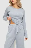 Костюм женский в рубчик повседневный, цвет светло-серый, 238R57415