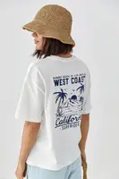 Футболка з принтом California - молочний колір, M