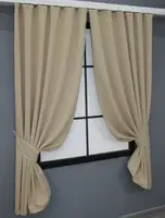 Комплект (2шт. 1,4х1,7м.) коротких штор із тканини блекаут "Midnight". Колір кремовий. Код 1222ш 35-0144