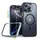 Чехол и стекло ESR для iPhone 16 Pro Max - Classic Pro Set Halolock MagSafe, Frosted Black (4894240221853)