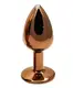 Анальная пробка с кристаллом EGZO - Dark Gold Round Plug Red, size S