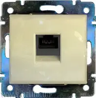 Мех розетки RJ45 кат.6 UTP,c захв слоновая кость Cariva