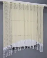 Арка (285х160см.) сітка з макраме на кухню, балкон. Колір ванільний з білим. Код 000к 51-171