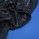 Ткань трикотаж нейлон KR-4122 с аппликацией черно/синий