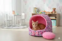 Будка для кошек и собак Звездочка розовая №1 360х320х320