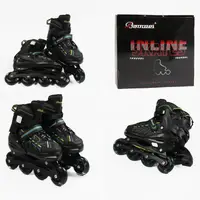 Роликові ковзани 654-8 M Best Roller колеса PU світяться. Black (розмір 35-38) (186081)