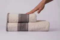 Полотенце махровое  FLUFFY  молочное 50х85см