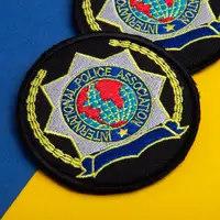 Набір шевронів 2 шт. з липучкою кокарда Police Association на чорному 7 см, Поліція, вишитий патч нашивка