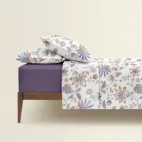 Сімейна постільна білизна з простирадлом на резинці FLORAL ORNAMENT