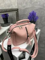 Пудра - стильна, якісна сумка Lady Bags на два відділення з двома знімними ременями (0268)