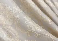 Комплект штор (2шт. 1х2,7м.) Лен, коллекция "Корона Мария". Цвет светло-серый с золотистым. Код 1268ш 31-535