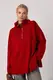 Жіночий светр oversize з коміром на блискавці - червоний цвет, S