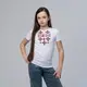 Вышитая футболка для девочки белого цвета с геометрическим орнаментом «Звездное сияние (красная)»