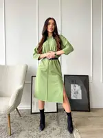 Платье с поясом AO235