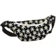 Сумка-бананка Bumbag унисекс на пояс и через плечо Ромашка на черном фоне 27x16 см