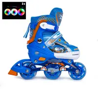 Ролики "3-wheels". Blue (розмір 27-30) Всі колеса світяться!