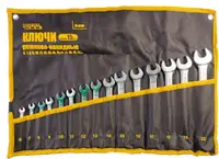 Ключи рожково-накидные MASTERTOOL набор 15 шт, (72-0115)