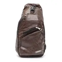 Рюкзак через плече Jeep Bobby Dark Brown з USB портом чоловічий
