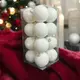 Набор игрушек на елку 816-white-velvet 19529 8 см 16 шт белый бархат