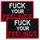 Набор шевронов 2 шт с липучкой Fuck Your Feelings 5х8 см красный, вышитая патч нашивка, шеврон