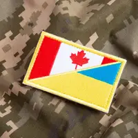 Набір шевронів 2 шт з липучкою Прапор України та Канади 5х8 см вишитий патч нашивка шеврон Україна и Канада