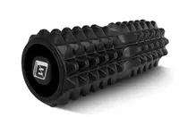 Массажный ролик EasyFit Grid Roller 33 см v.1.2 с заглушками с двух сторон (черный)